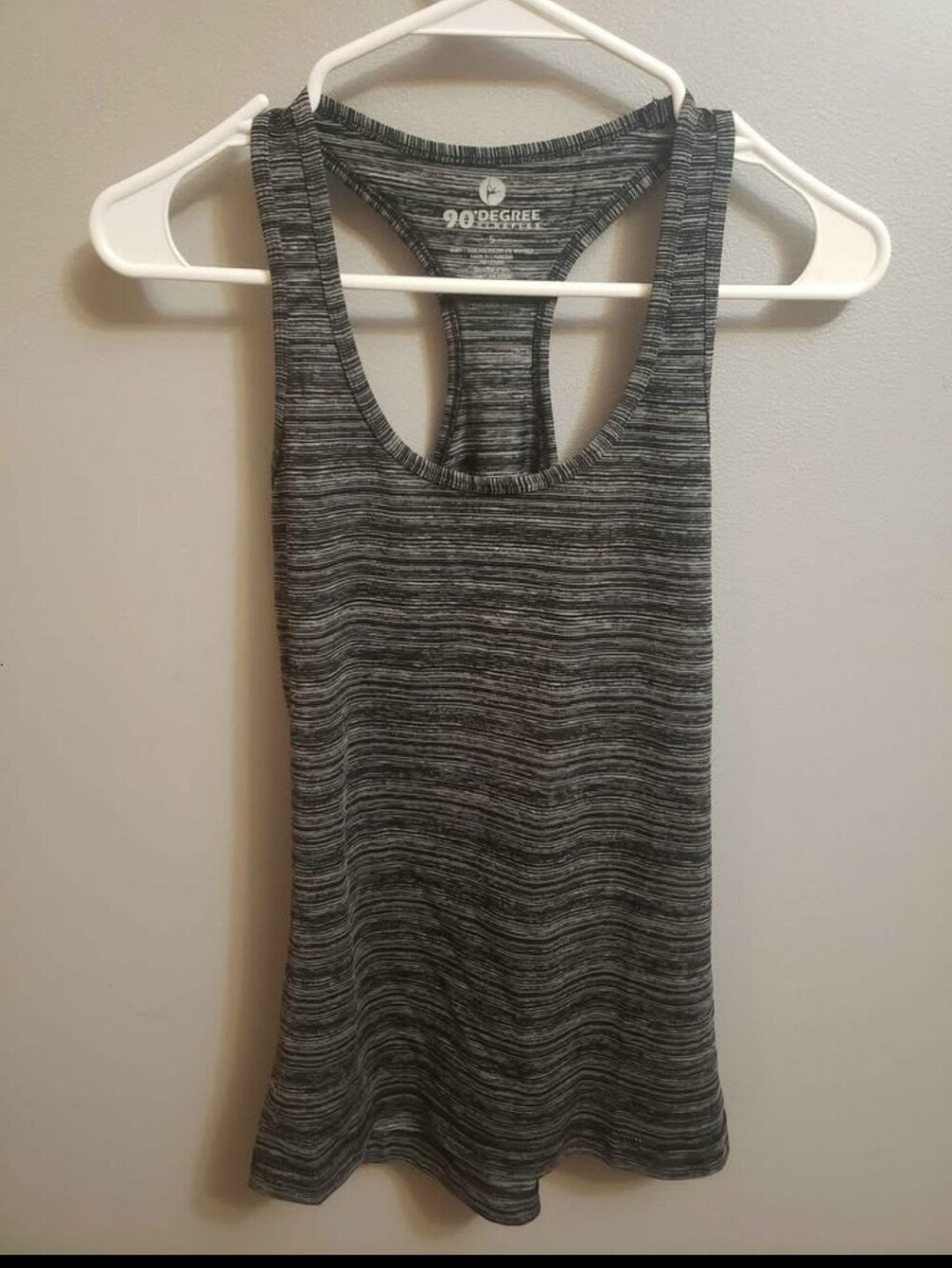 90 Degree By Reflex Women's Black & Gray Space-Dye Racerback Tank